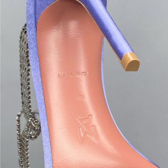 Amina Muaddi Giorgia Crystal-Embellished Satin Sandals size 36 - Picture 16 of 16